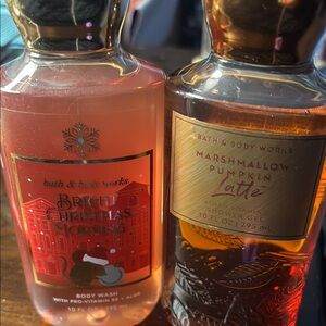 Bath & Body Works Bright Christmas Morn & Marshmallow Pumpkin Latte Body Wash -
